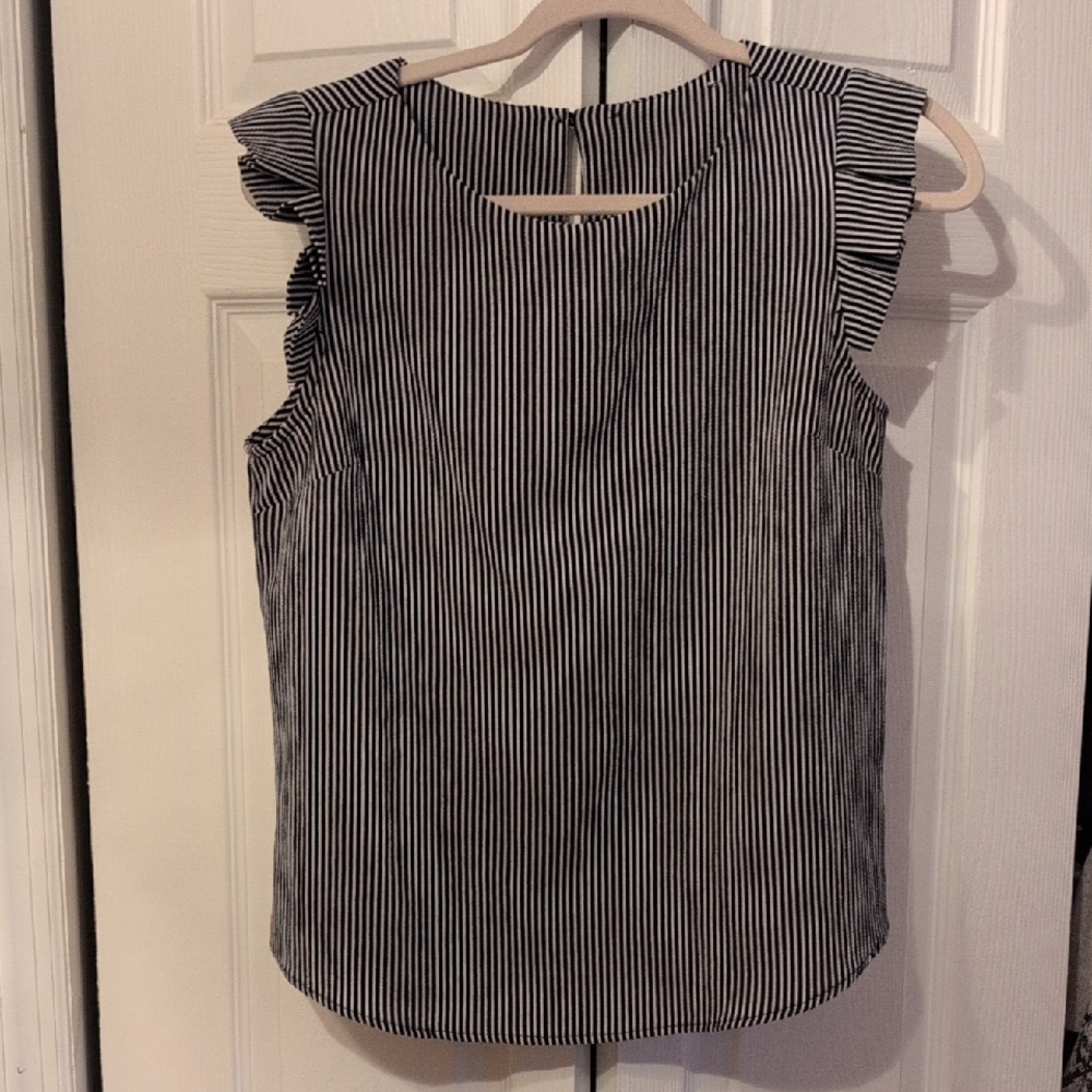 Striped Black and White Women's Top